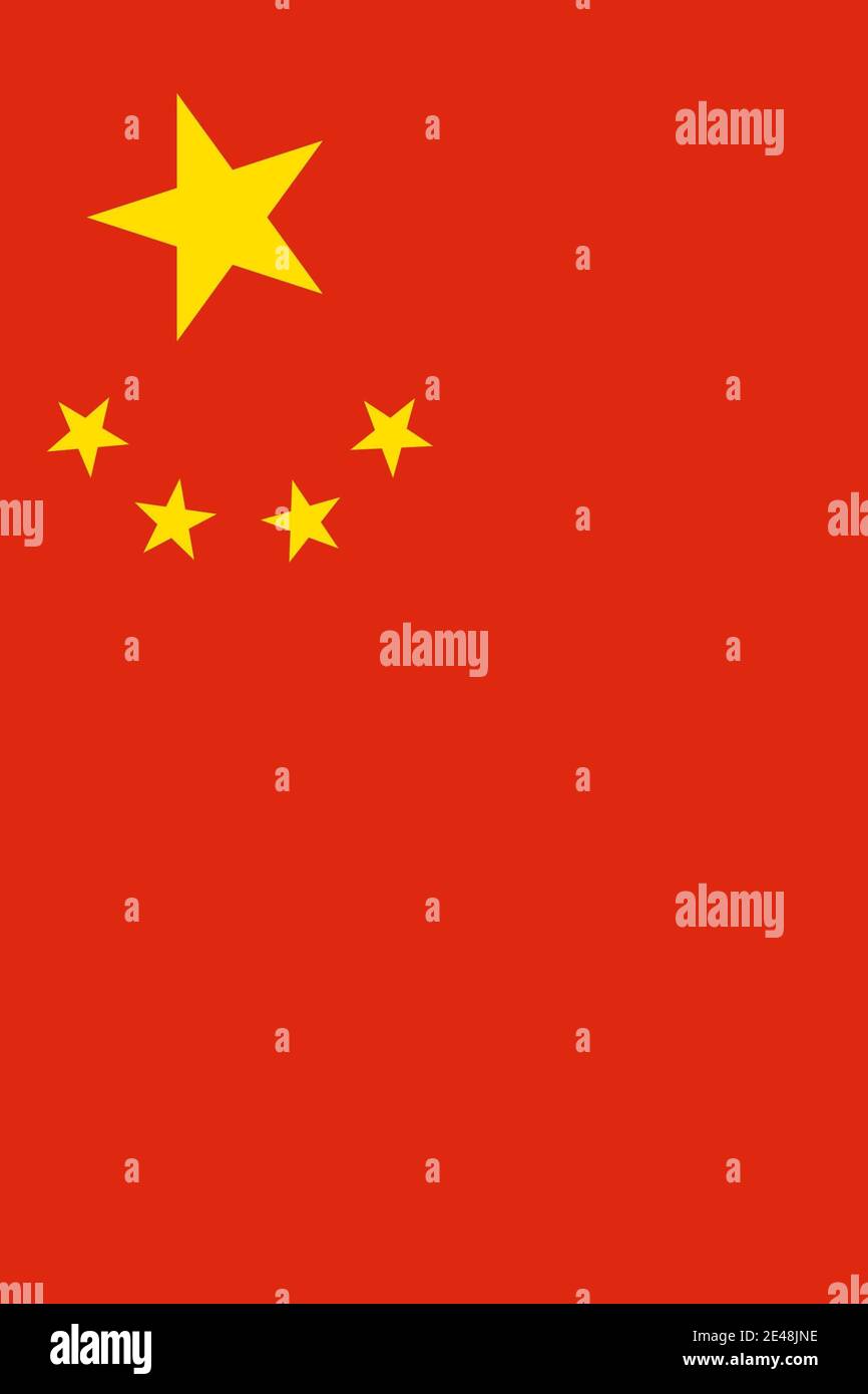 Vertical illustration icon of the national flag of Ch Stock Photo - Alamy