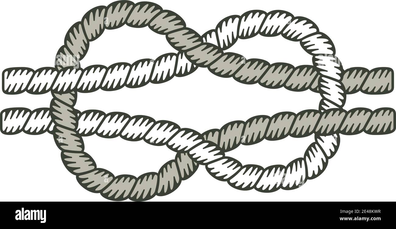 Premium Vector  Hand drawn sketch of rope knot in monochrome