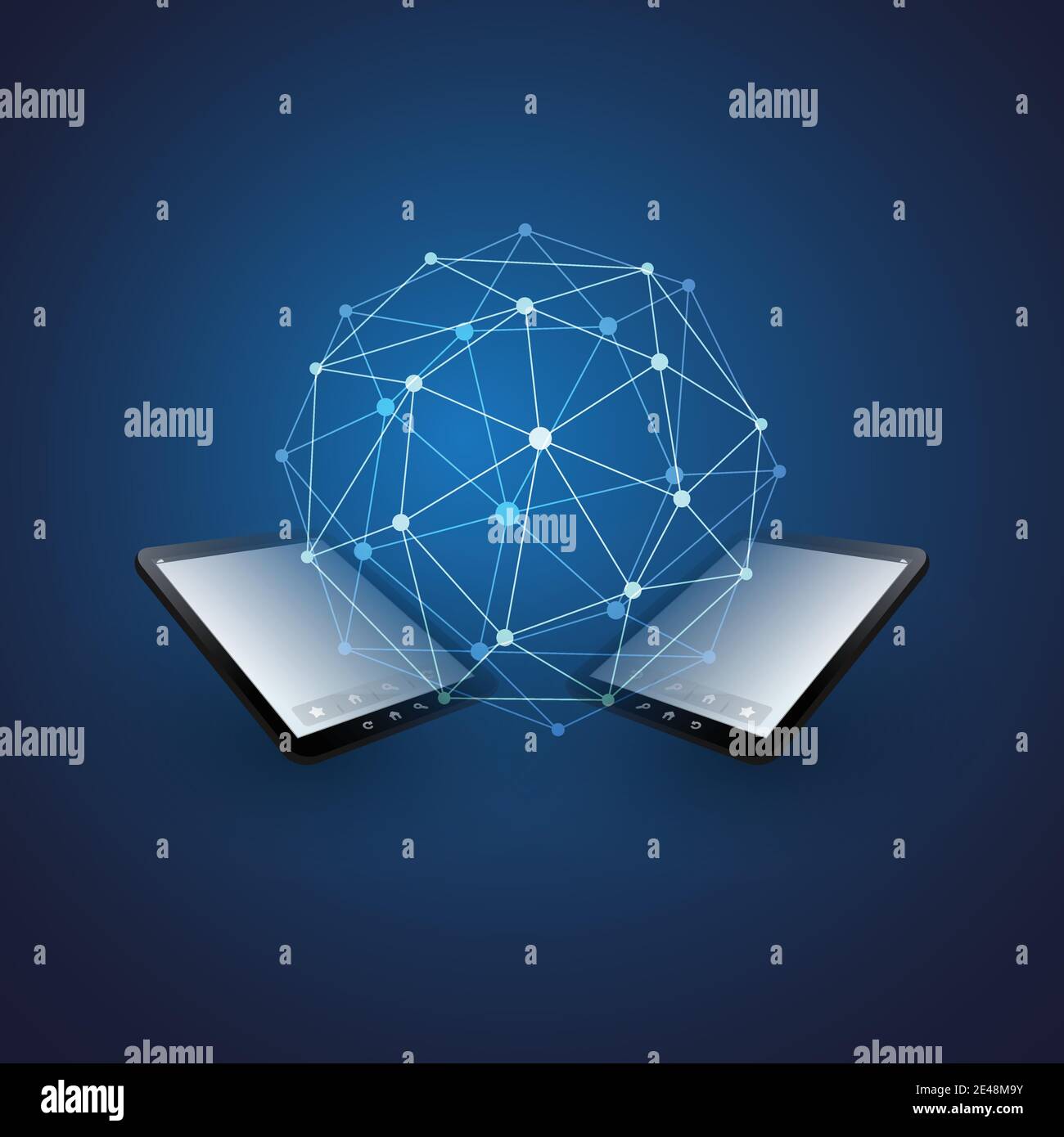 Cloud Computing Design Concept with Earth Globe and Tablet PC - Digital ...