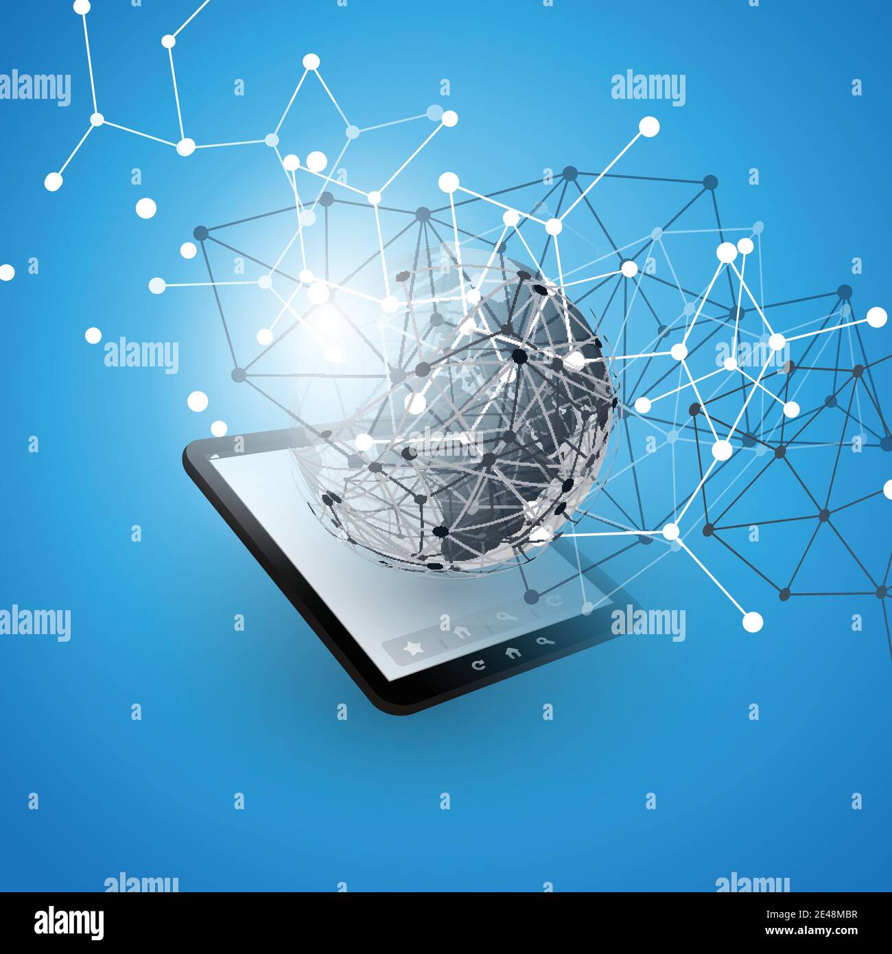 Cloud Computing Design Concept with Earth Globe and Tablet PC - Digital ...