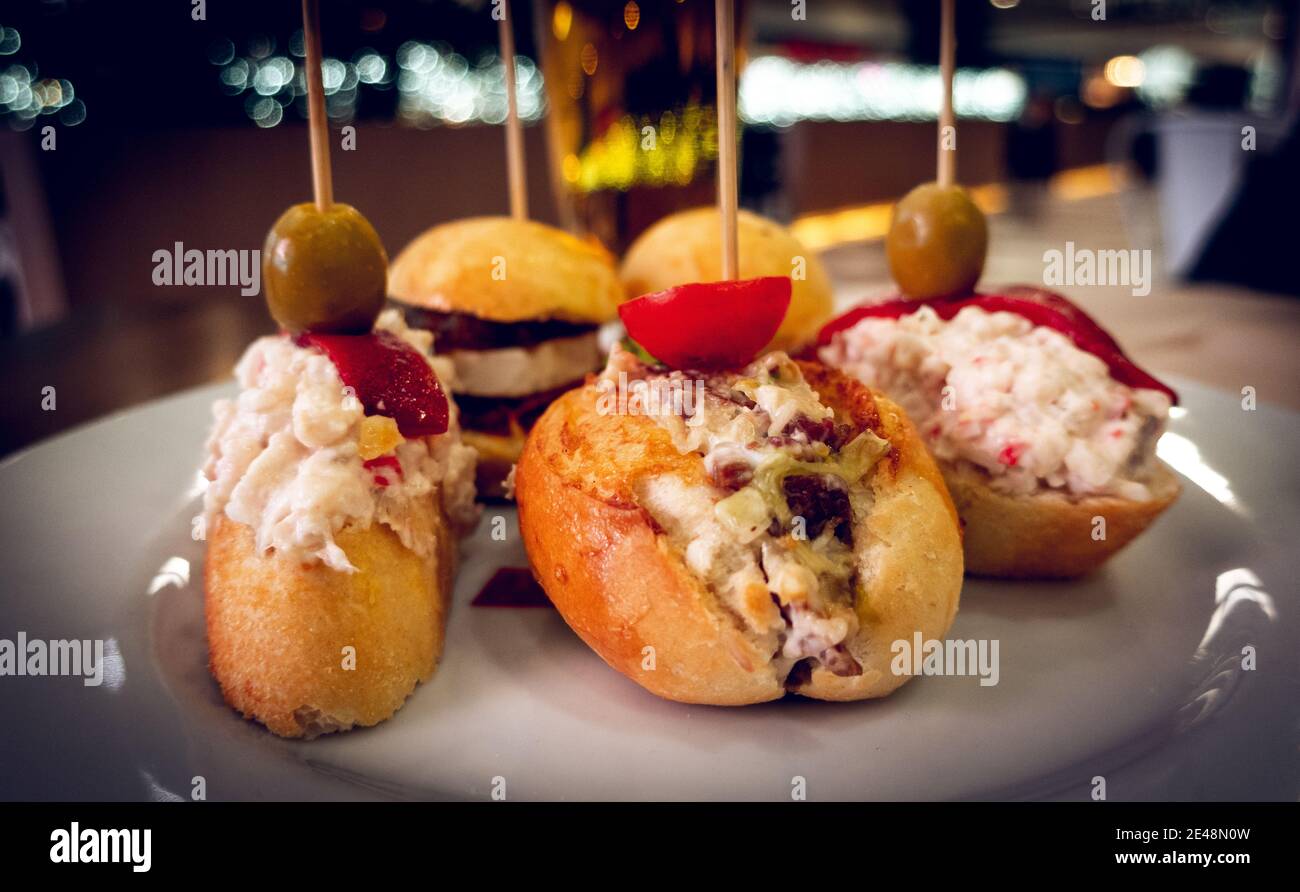 Traditional tapas from restaurants in Spain Stock Photo - Alamy