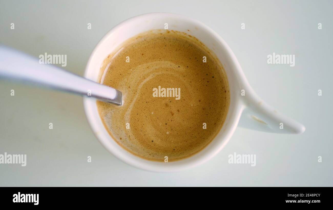 Cup of Coffee Mixed with Fresh Milk Stock Photo Alamy