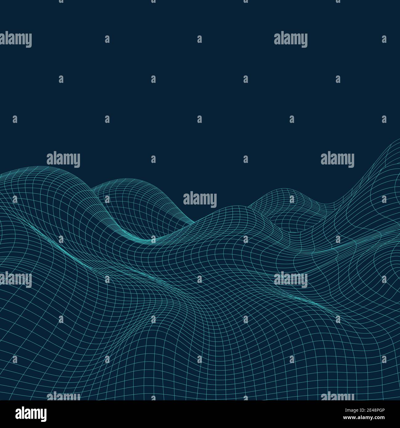 3D Abstract Virtual Landscape, Cyberspace Grid, Network - Technology ...