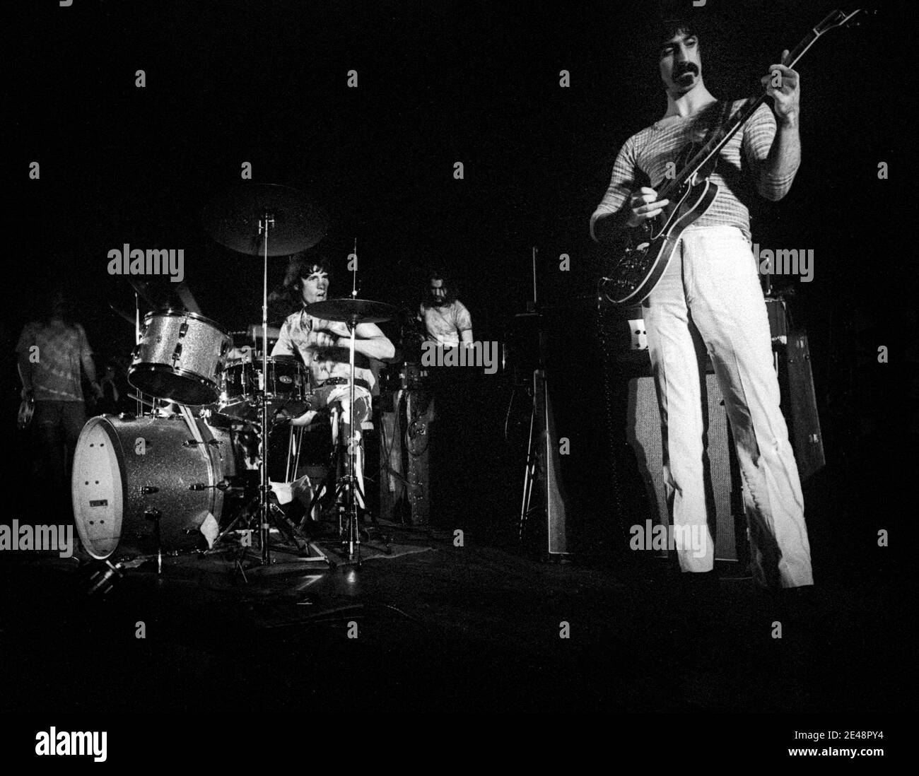Amsterdam, Netherlands - 1970, Frank Zappa, Mothers of invention. Left: Aynsley Dunbar.  (Photo Gijsbert Hanekroot) Stock Photo