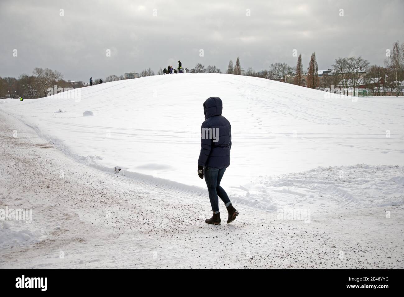 LINKÖPING, SWEDEN- 10 JANUARY 2016: Winter in a park in central ...