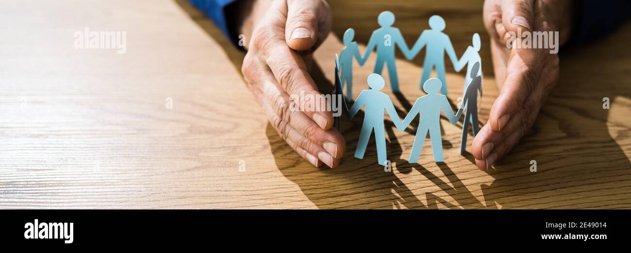 Business Employee Insurance And Protections. Help Concept Stock Photo