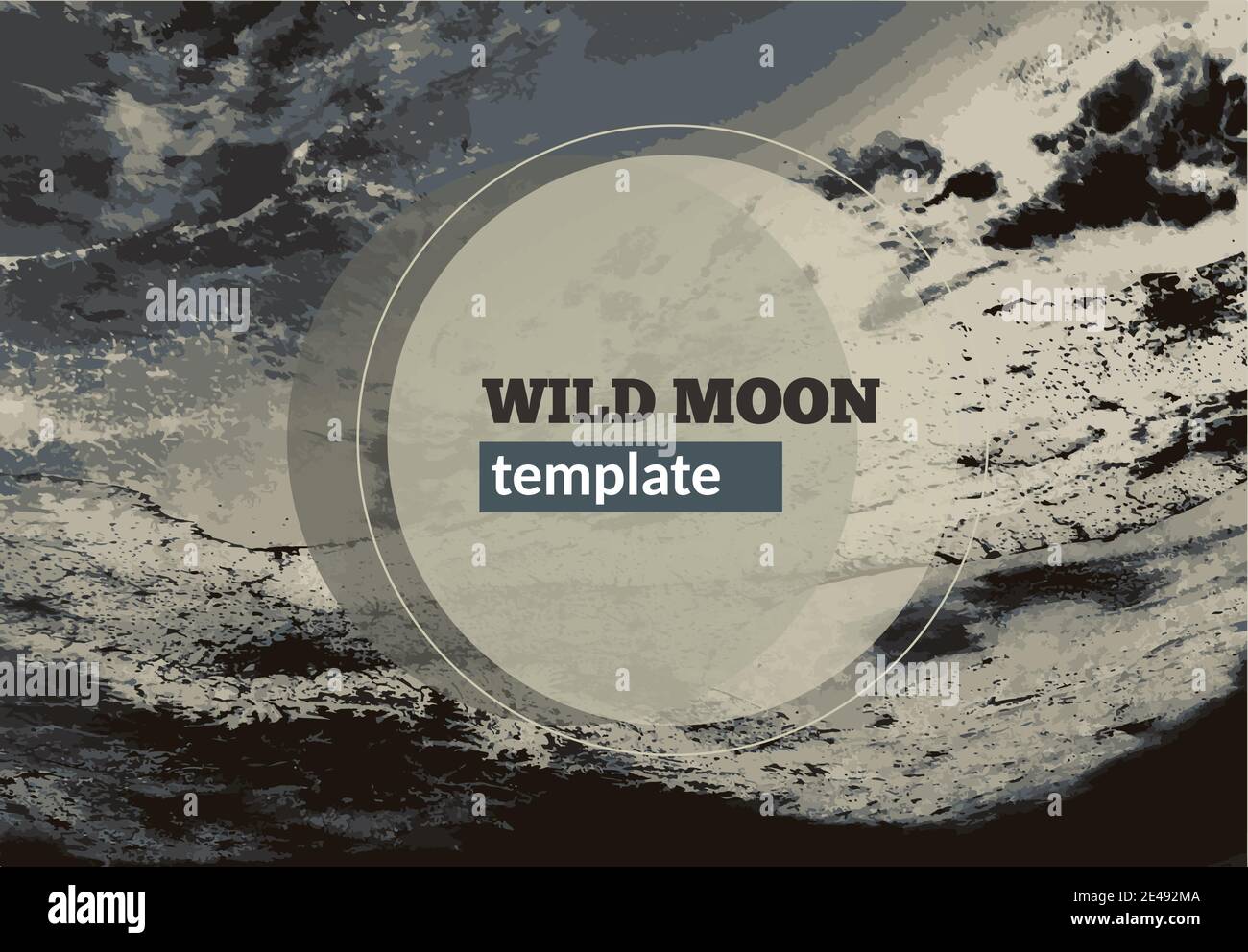 vector layout template on the background of the moon texture Stock Vector