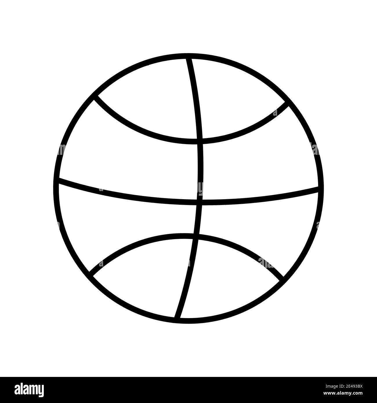 Basketball ball icon black and white lines drawing isolated Stock
