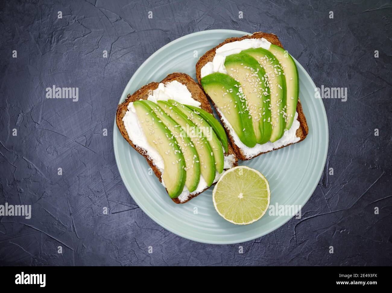 Toasted cereal bread toast. Useful diet food. Food on a plate Stock