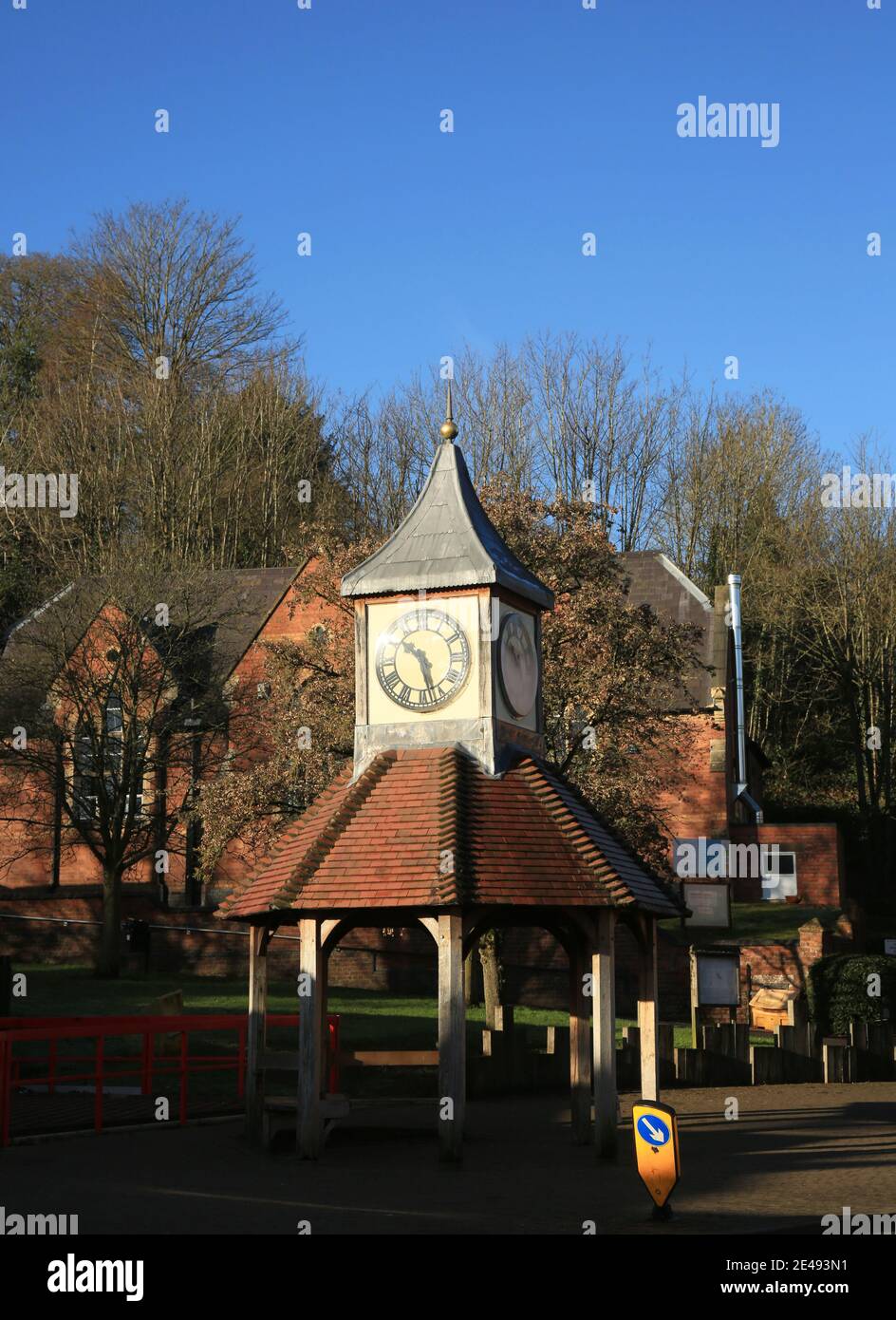 Clock in Kinver high street, Staffordshire, England, UK. Stock Photo