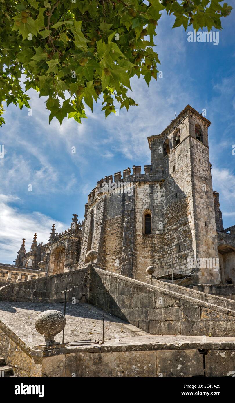 Charola temple, Manueline style, at Convento do Christo, Convent of Knights of the Order of Christ, medieval castle, in Tomar, Centro region, Portugal Stock Photo