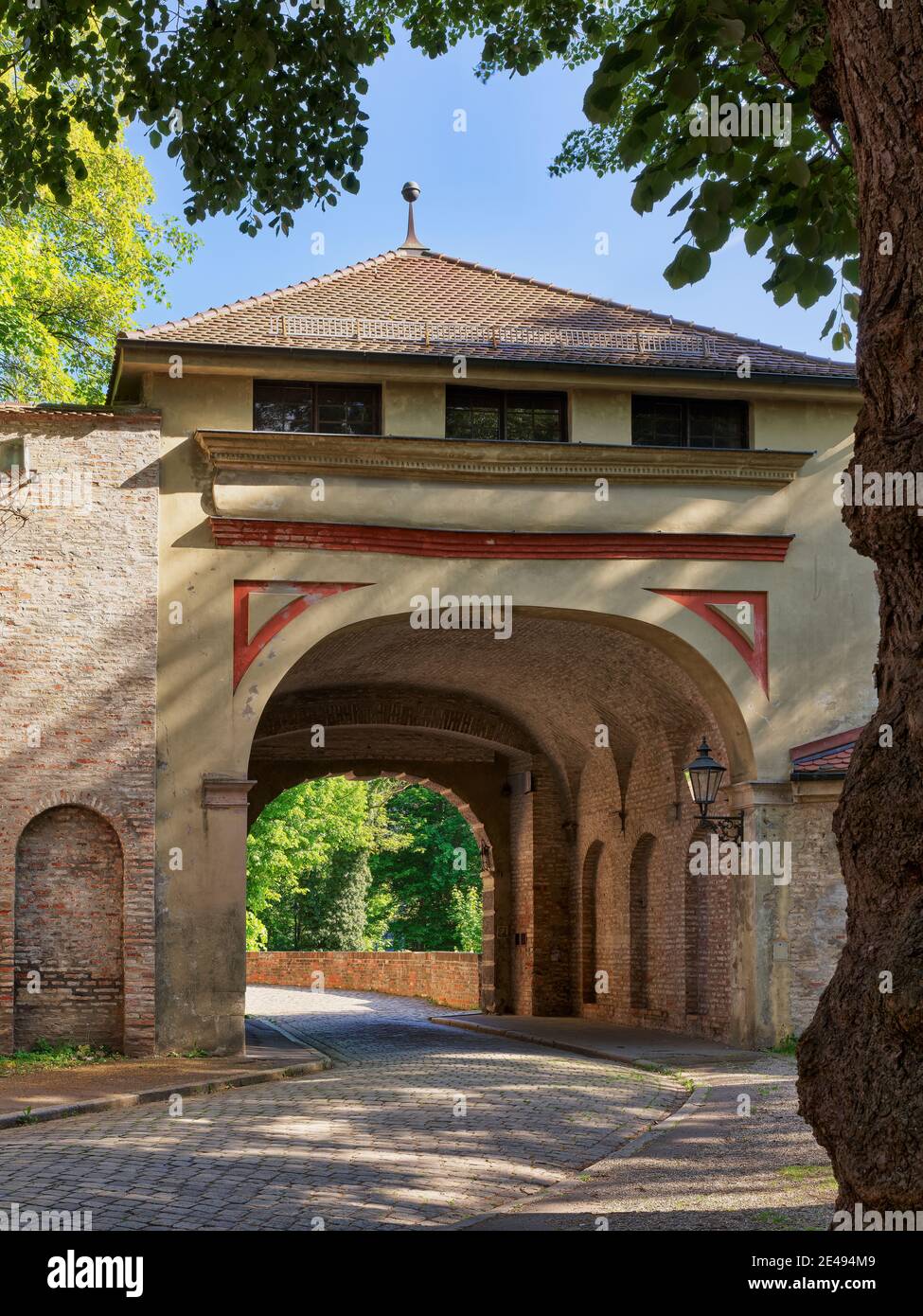City Gate Gate Inlet Passage Ramparts Bastion City Wall Clinker Wall Brick Wall City Moat Fortification Historic Old Town Historically Old Town Monument Monument Site Listed Place Of Interest Stock Photo