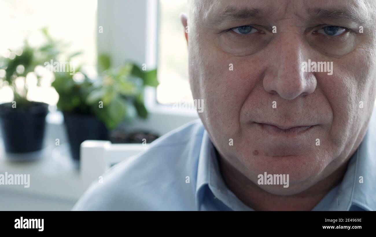 Sick Man Portrait Feeling Bad, Tired, Sad and Disappointed. Stock Photo