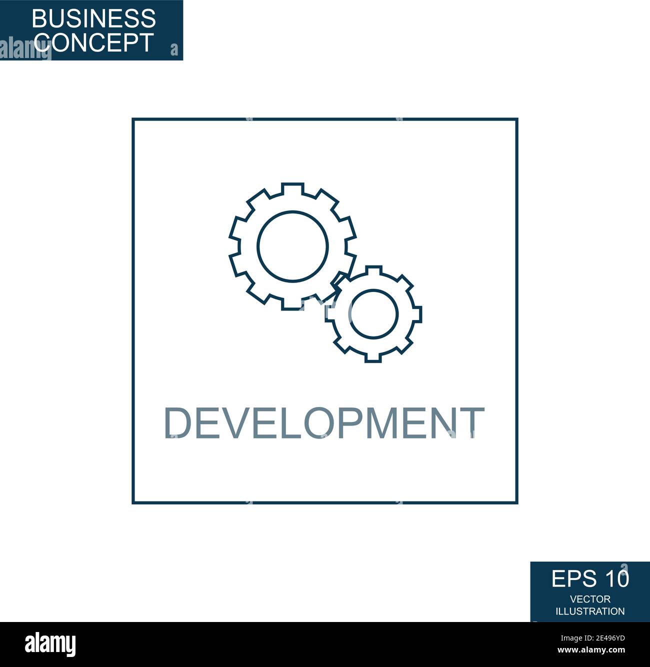 Business concept, web icon from thin lines. Development - Vector illustration Stock Vector