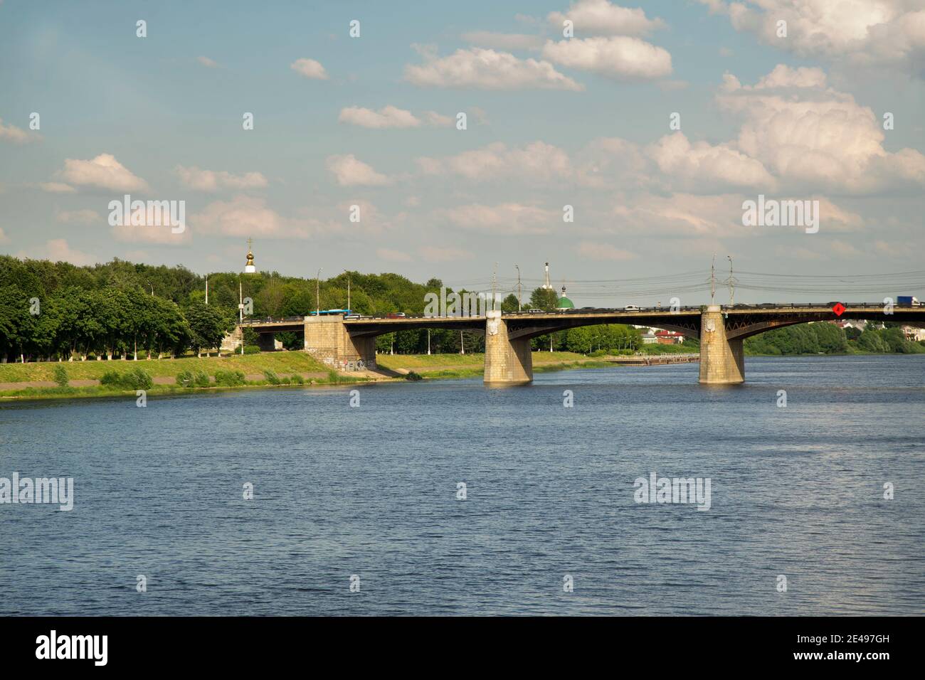 New Volga bridge over Volga river in Tver. Russia Stock Photo - Alamy