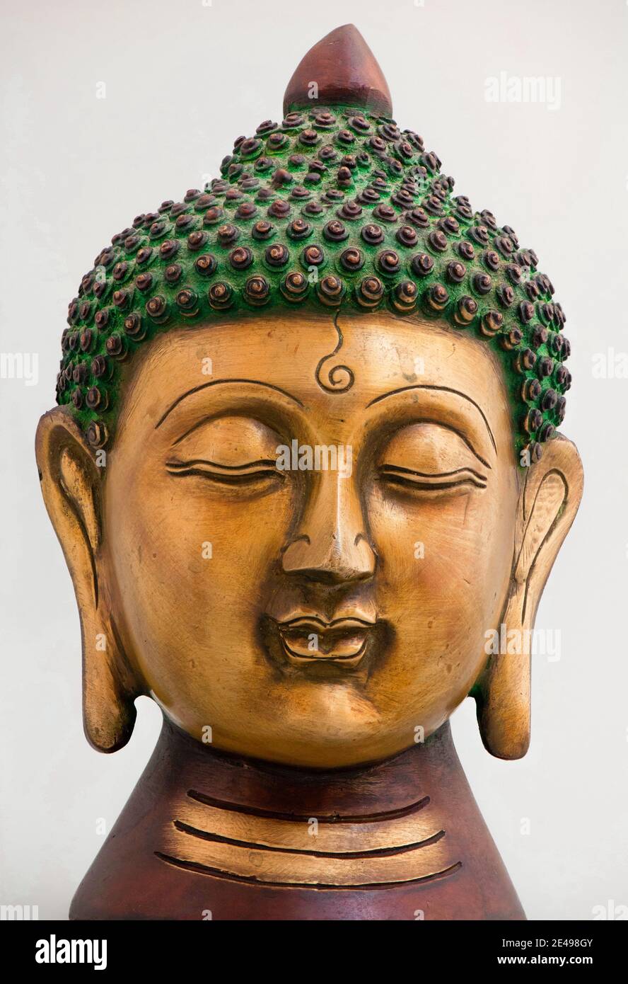Buddha Head Bronze Stock Photo