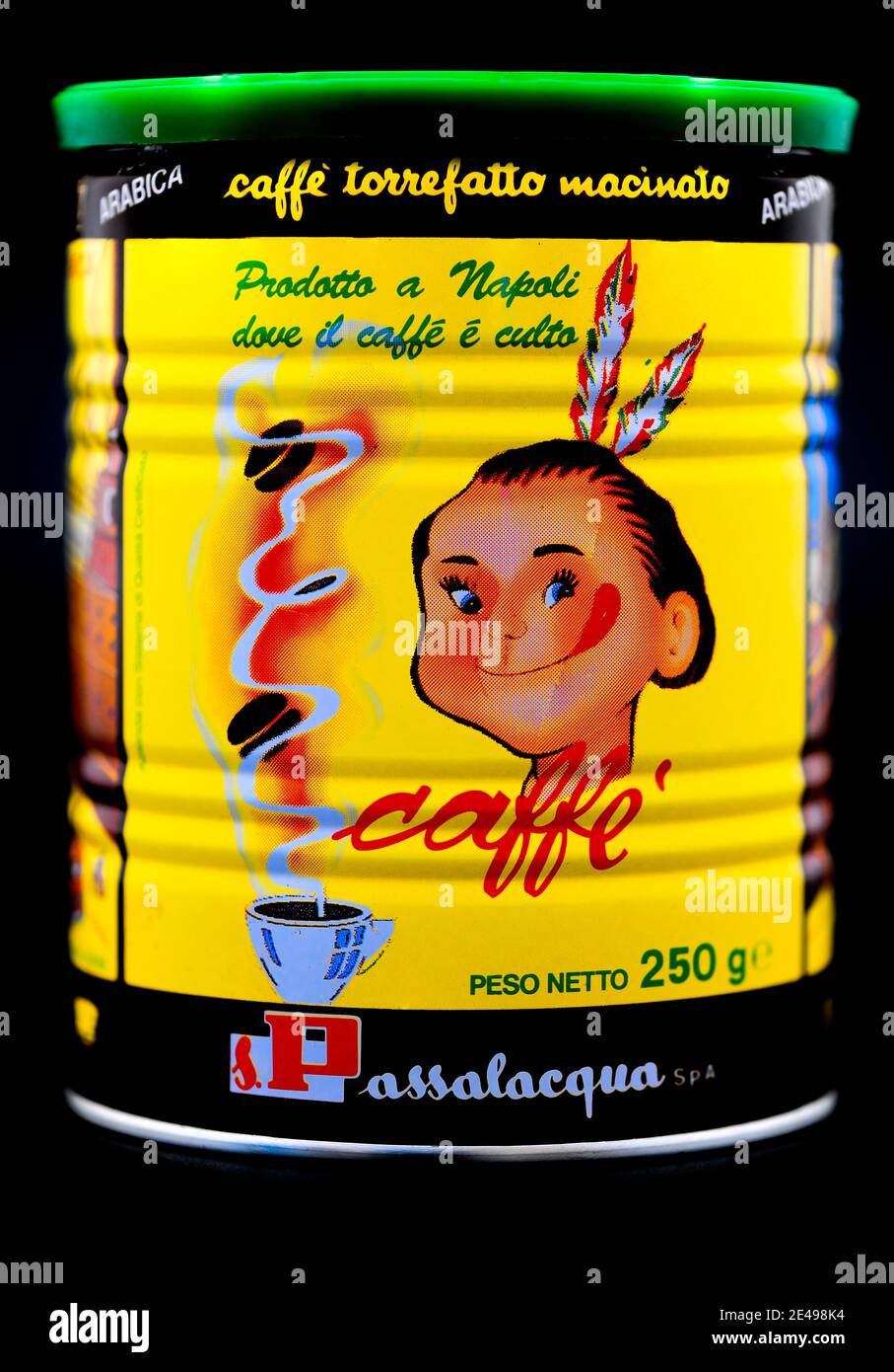 Coffee Tin - Passalacqua Coffee - Coffee Company, Naples, Italy Stock Photo