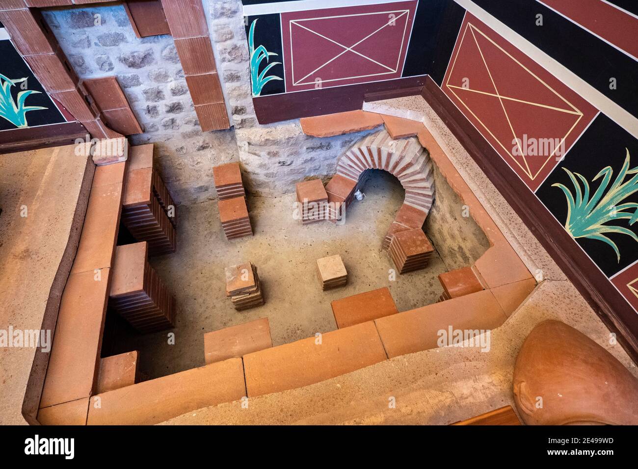 Detail of the underfloor heating in the Roman Villa Borg near Perl-Borg ...