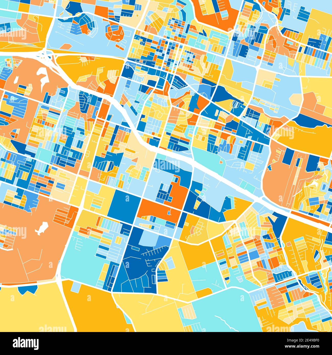Color art map of Killeen Texas - Color Art Map Of Killeen Texas Unitedstates In Blues And Oranges The Color Gradations In Killeen Map Follow A Random Pattern 2E49BF0