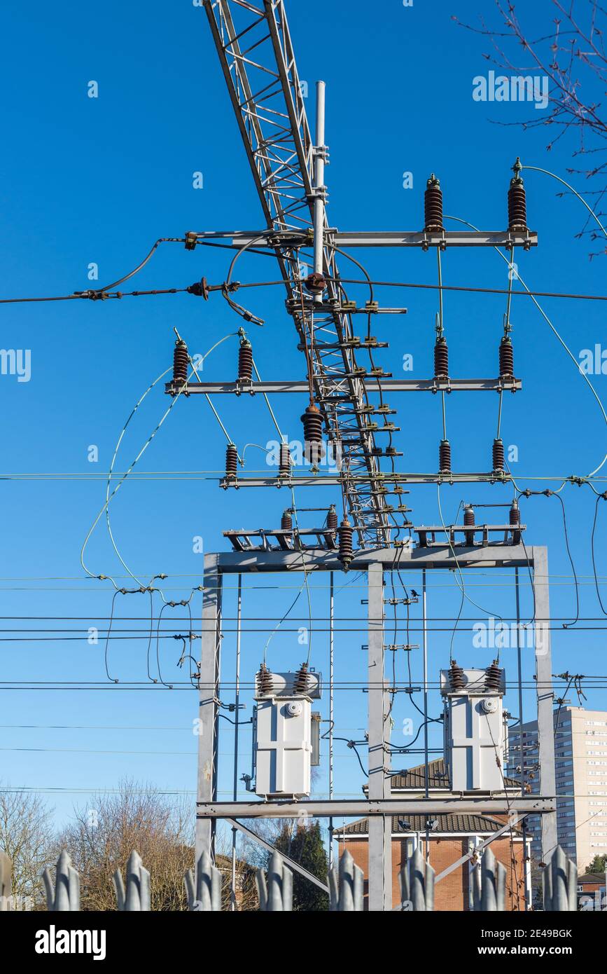 Overhead rail power lines hires stock photography and images Alamy
