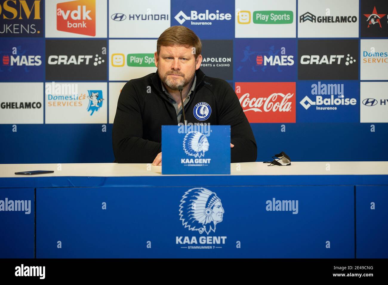 Gent S New Head Coach Hein Vanhaezebrouck Pictured During A Press Conference Of Belgian Soccer Team Kaa Gent Friday 22 January 21 In Gent Ahead Of Stock Photo Alamy