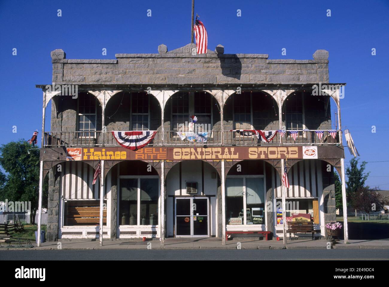 General Store, Haines, Elkhorn National Scenic Byway, Oregon Stock