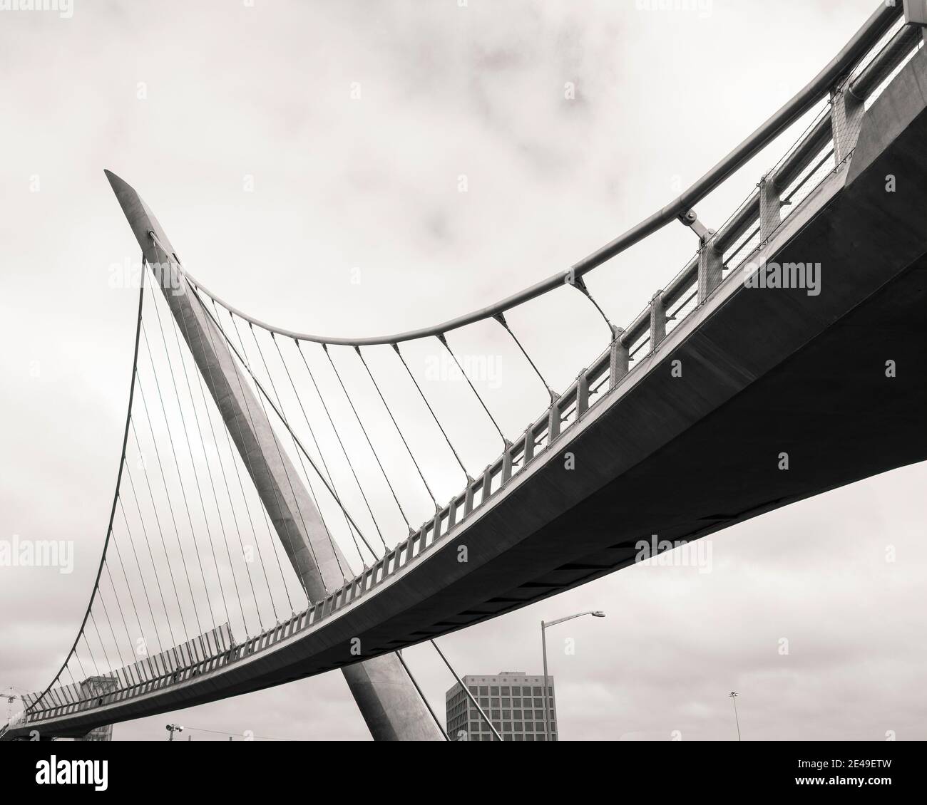 The Sky Bridge between Petco Field and the Hilton Bayfront hotel in San Diego Stock Photo