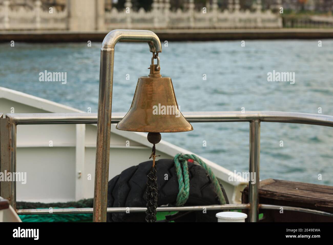 A ship's bell on a boat Stock Photo Alamy
