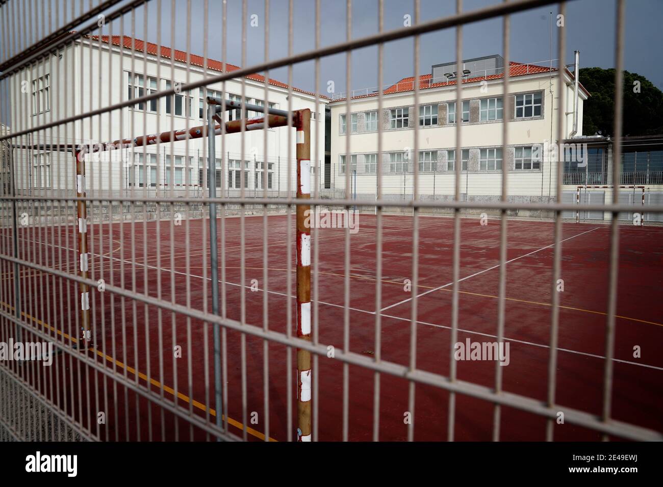 Lisbon Portugal 22nd Jan 2021 A Closed School Is Seen In Oeiras Near Lisbon On January 22 2021 Portugal Applied More Tightened Lockdown Rules And Has Closed Schools For Two Weeks In