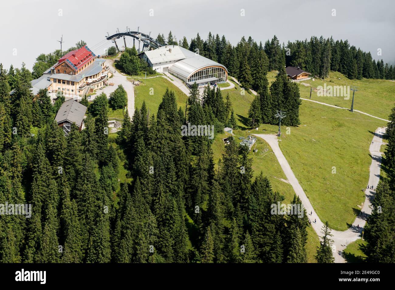 Kreuzeck, Kreuzeckhaus, Hexenkessel, Garmisch-Partenkirchen, aerial view, Bavaria, Germany Stock Photo