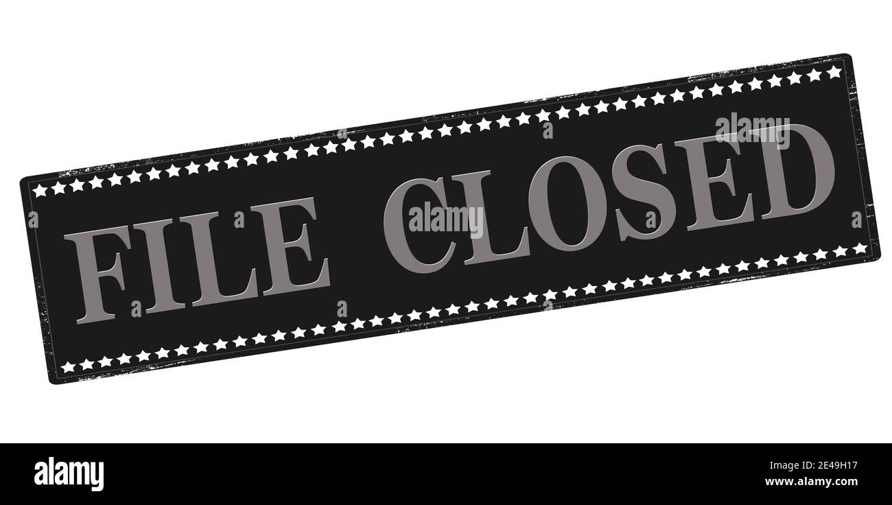 Rubber stamp with text file closed inside, vector illustration Stock