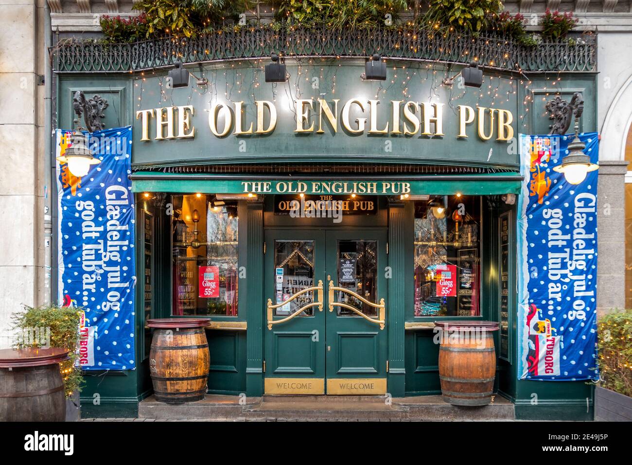 Copenhagen, Denmark - 12 Dec 2020: The Logo of the The Old English Pub in  Copenhagen Stock Photo - Alamy