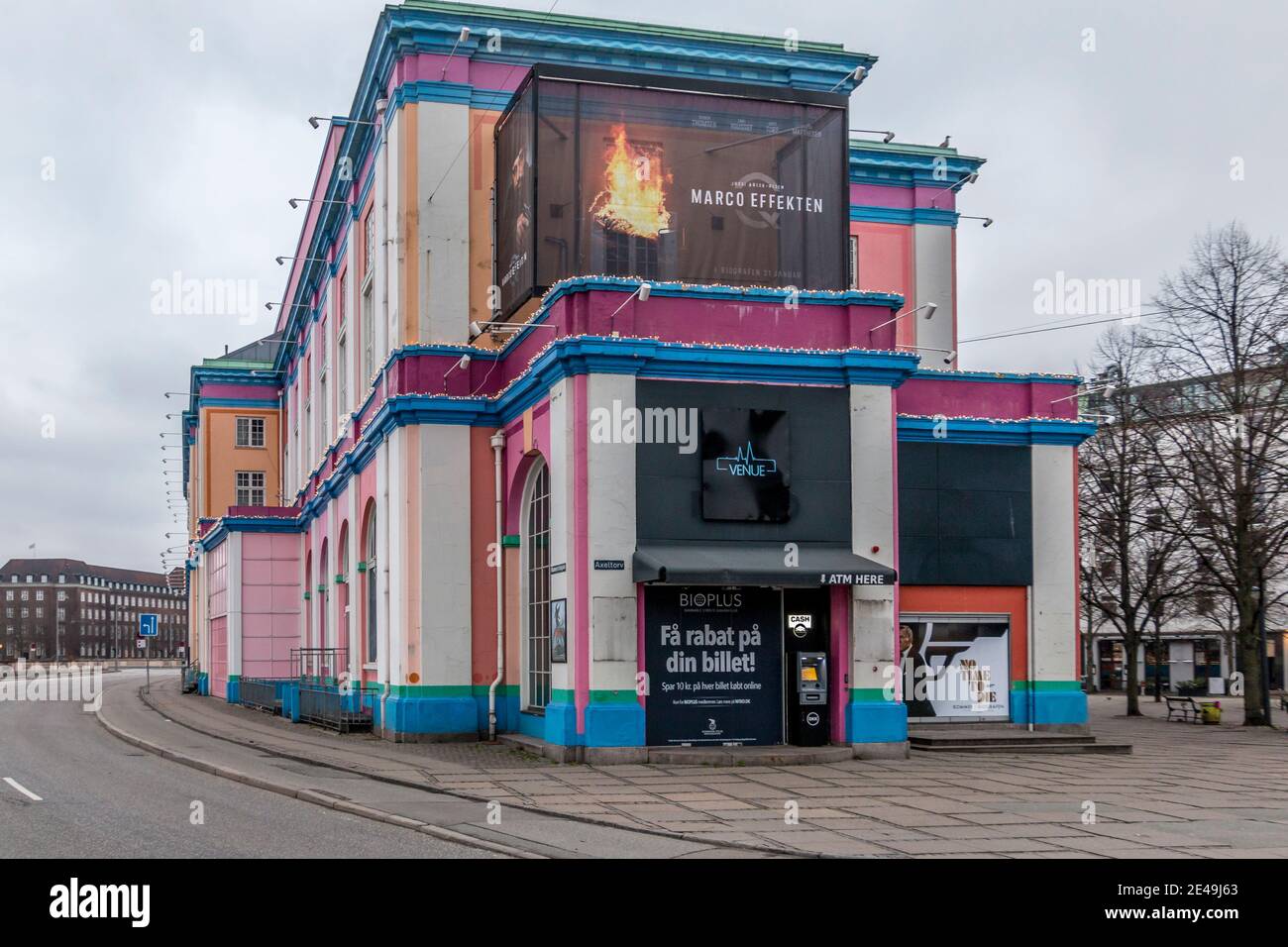 Copenhagen, Denmark 12 Dec 2020 The well known Danish cinema and theater "palads"in