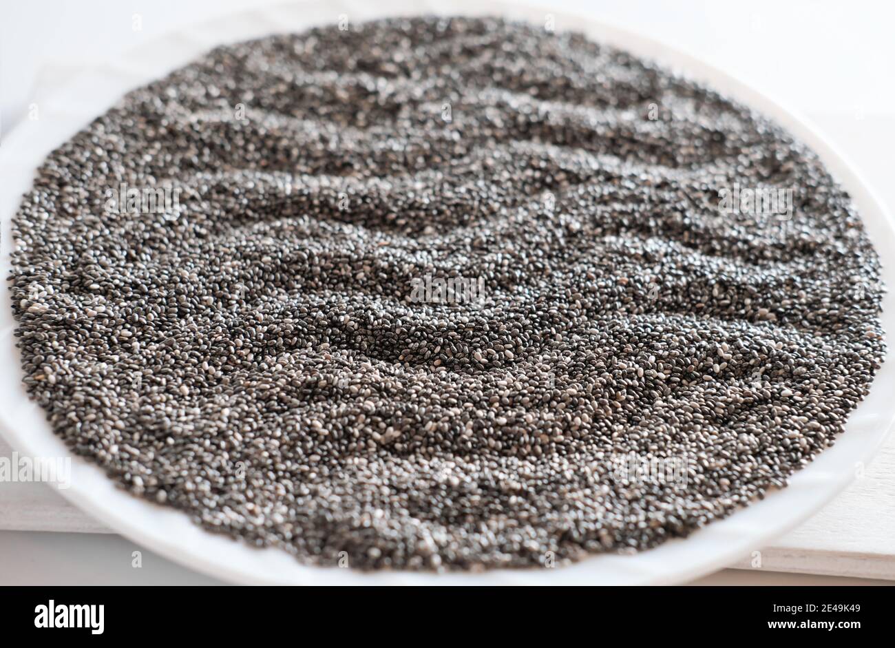 chia seeds on a plate. selective focus. superfood as antioxidant and