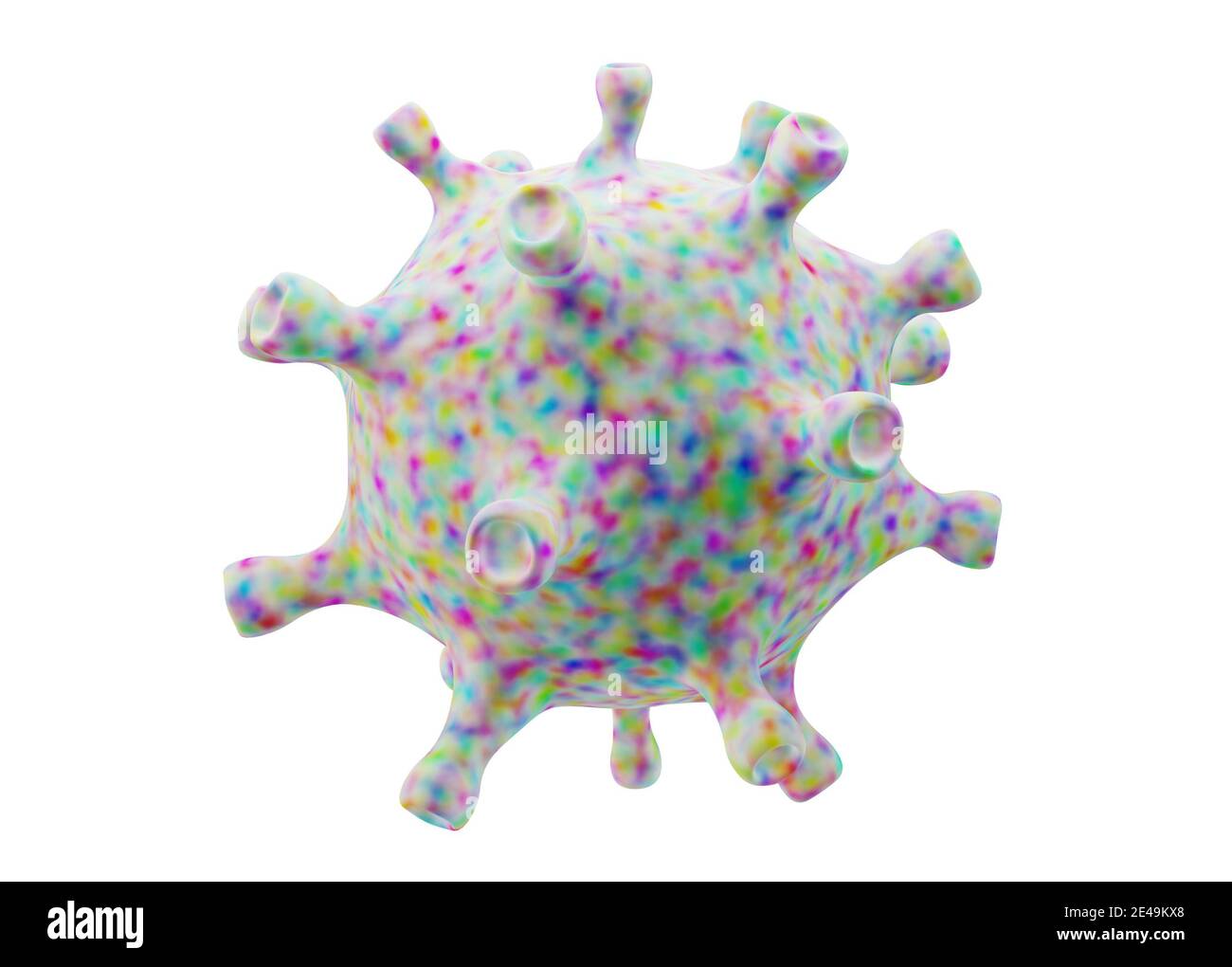 A bright toxic pathogenic virus. COVID-19 concept. 3d illustration Stock Photo