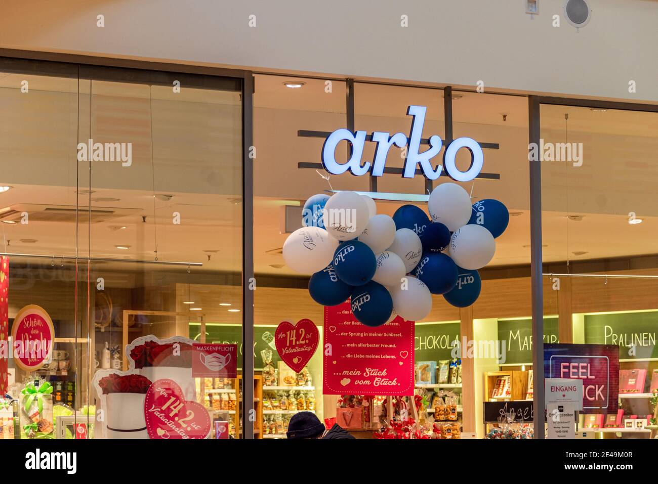 Die Zweigstelle der Confiserie 'arko' im Kieler Sophienhof Stock Photo