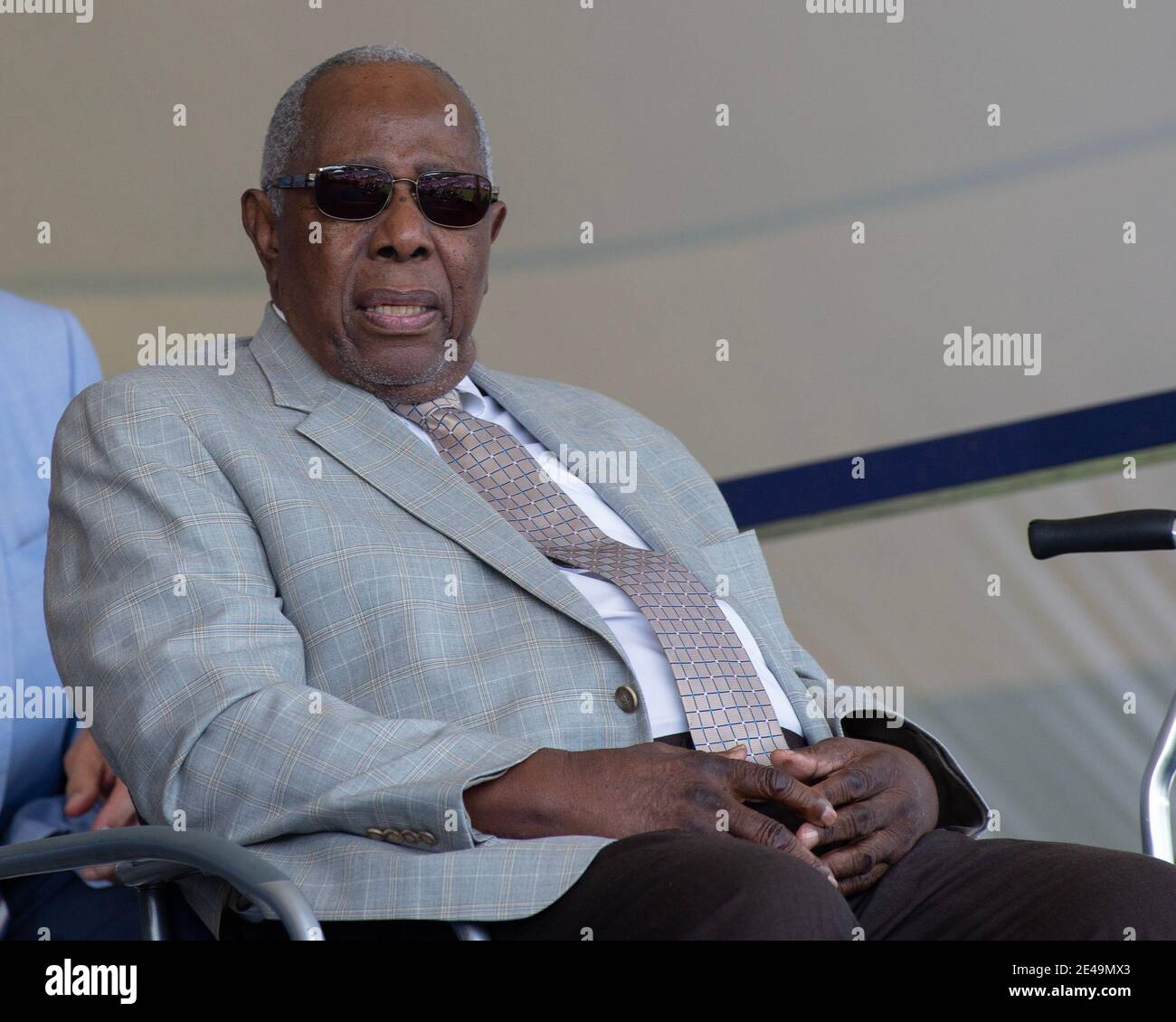 Henry Louis 'Hank' Aaron, Hall of Famer who had 755 career home runs has died at 86. Shown here at the 2019 MLB Cooperstown HOF Stock Photo