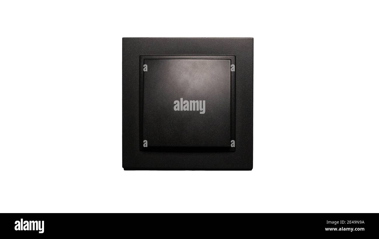 Electric black switch, isolated on white background, minimalistic