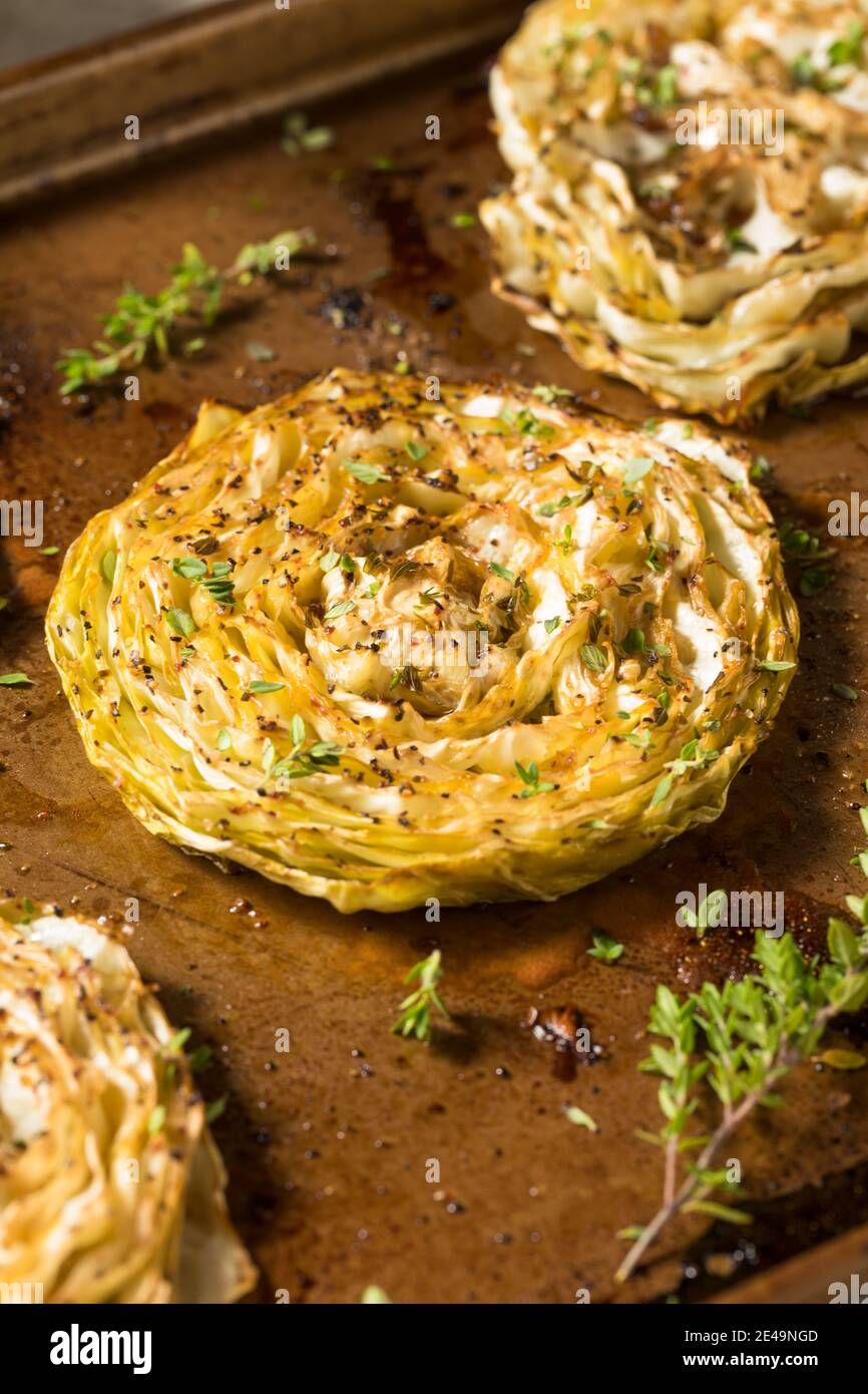 Homemade Vegan Cabbage Steaks with Herbs and Spices Stock Photo Alamy