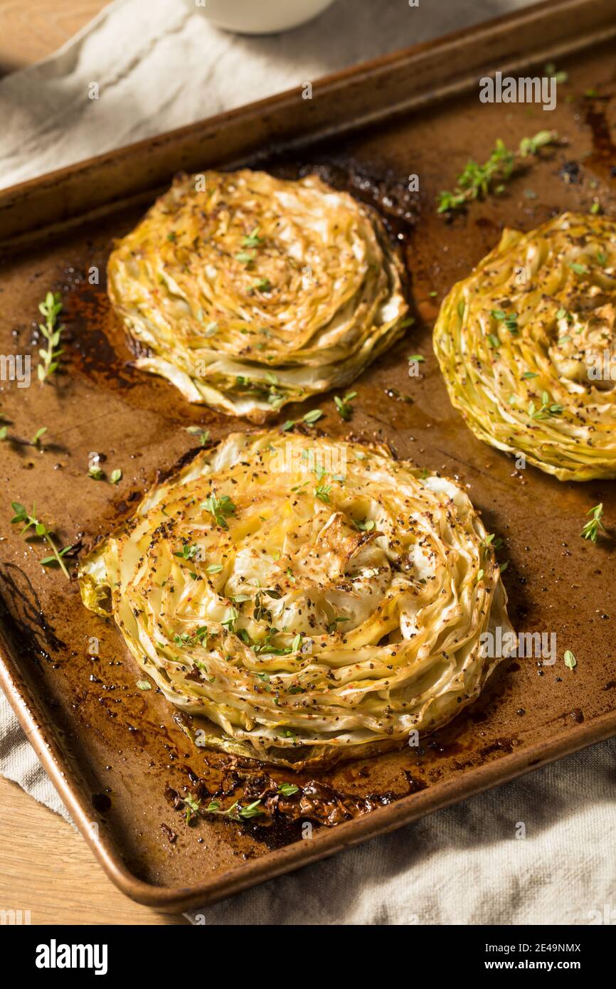 Homemade Vegan Cabbage Steaks with Herbs and Spices Stock Photo Alamy