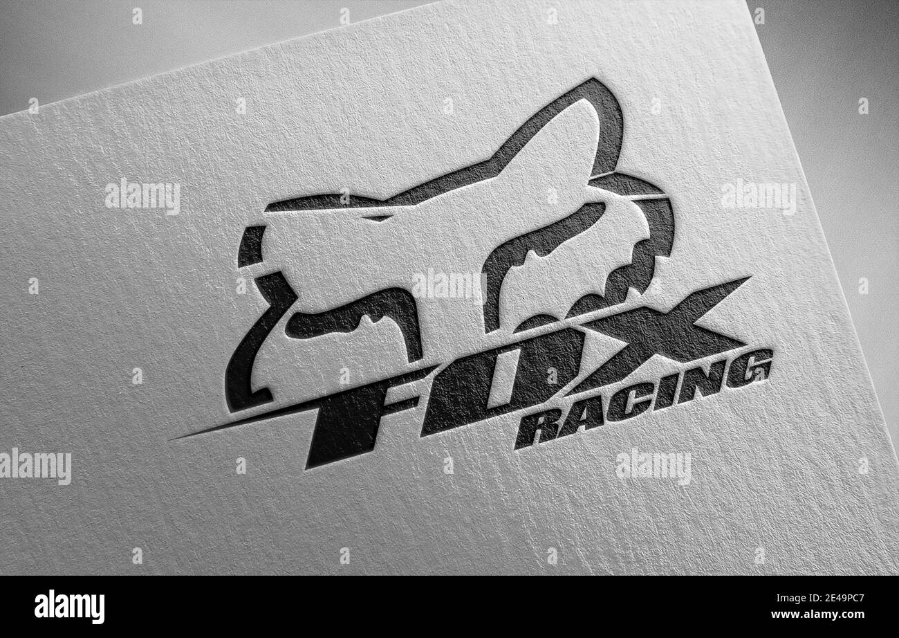 https://c8.alamy.com/comp/2E49PC7/fox-racing-logo-on-paper-2E49PC7.jpg