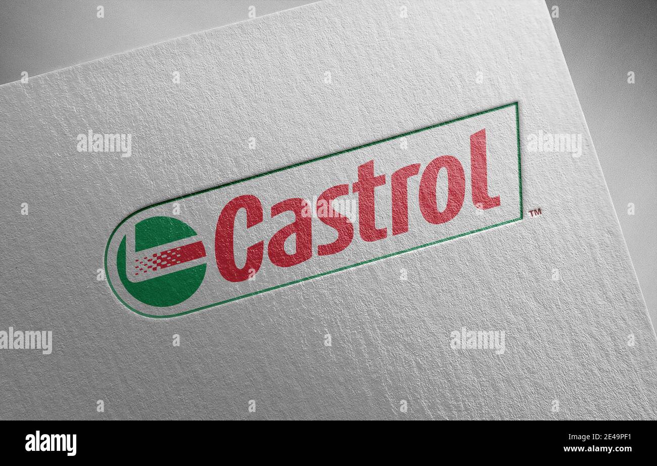 castrol logo on paper Stock Photo