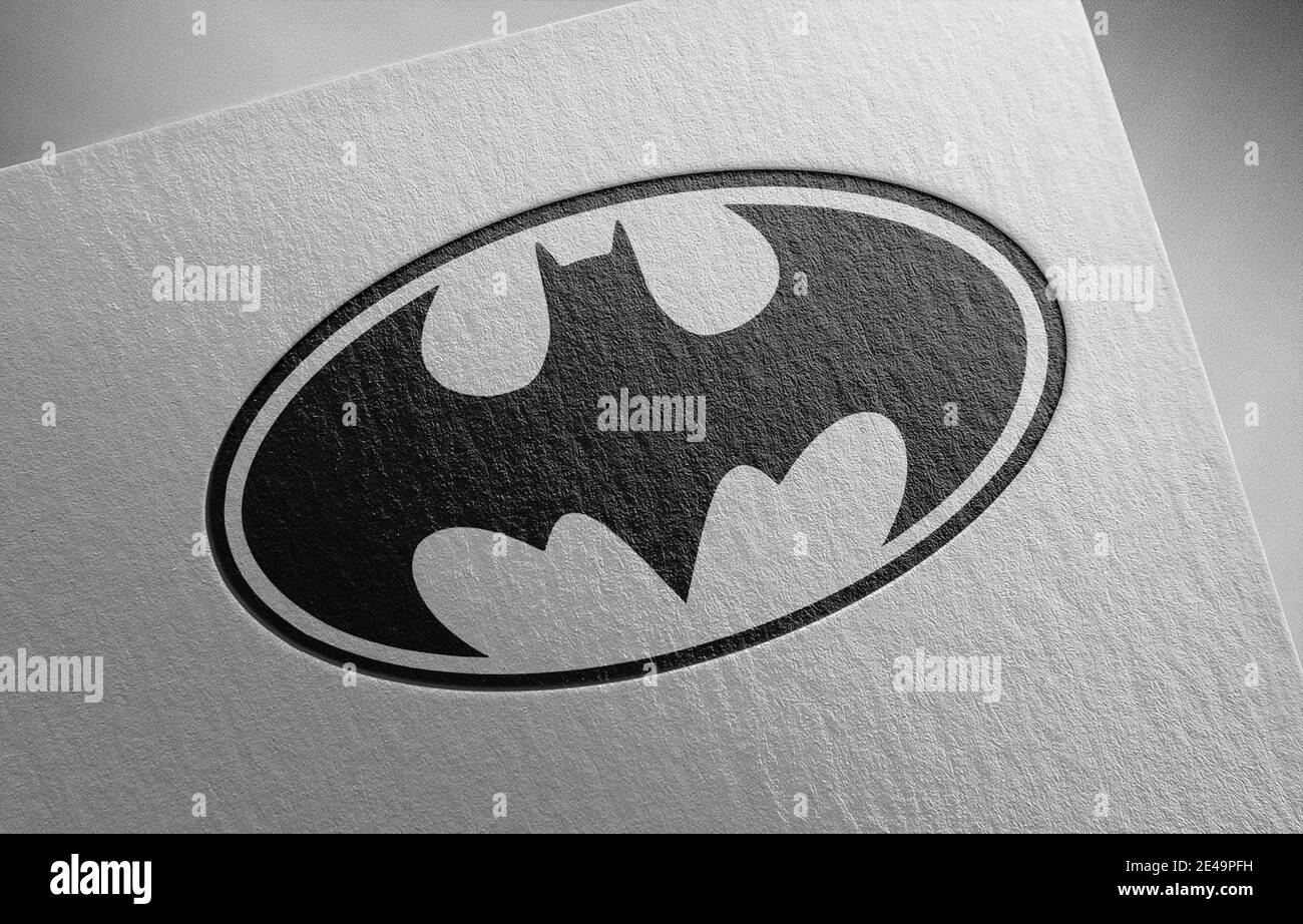 batman logo on paper texture illustration Stock Photo