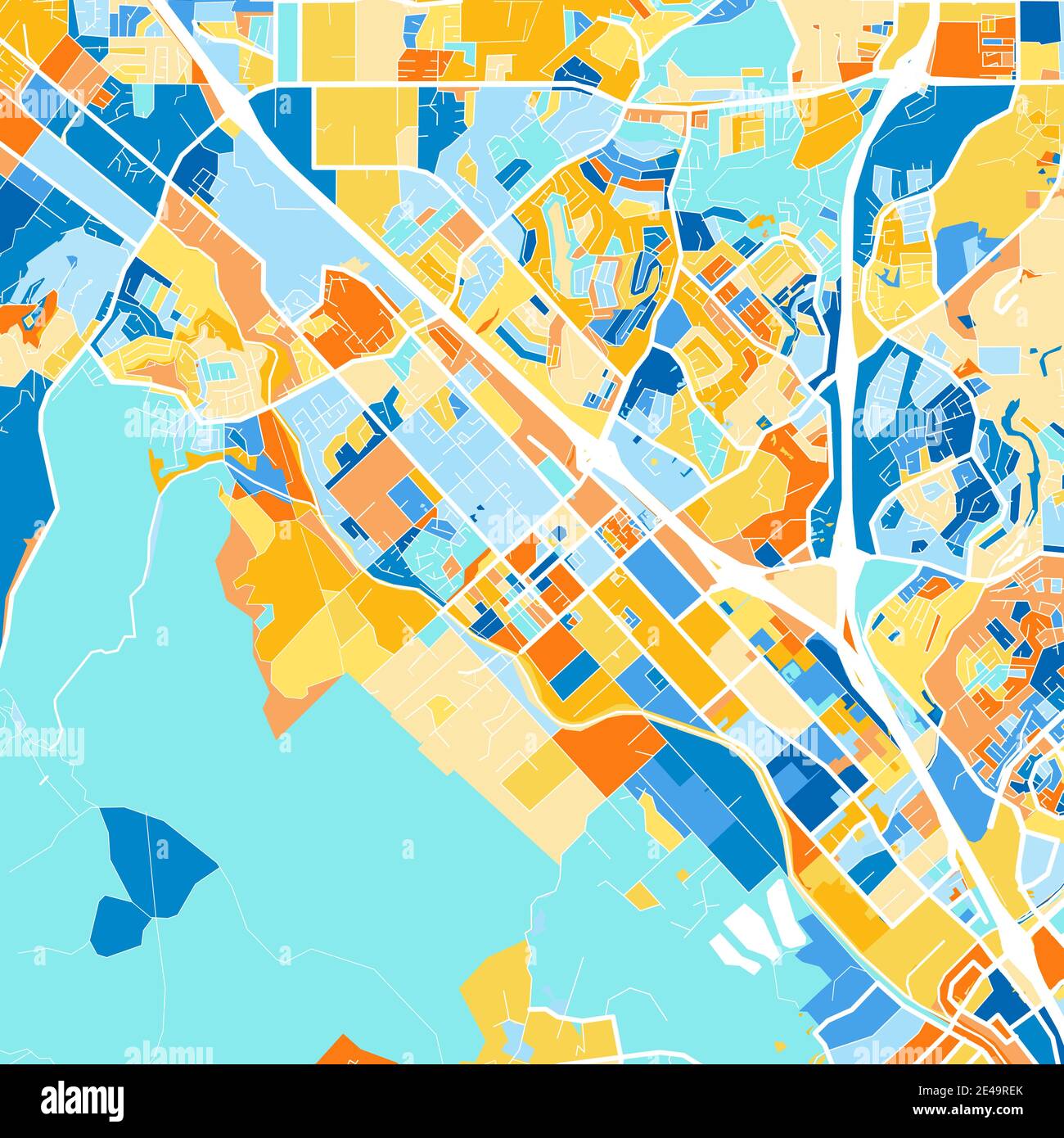 Color art map of Murrieta California - Color Art Map Of Murrieta California Unitedstates In Blues And Oranges The Color Gradations In Murrieta Map Follow A Random Pattern 2E49REK