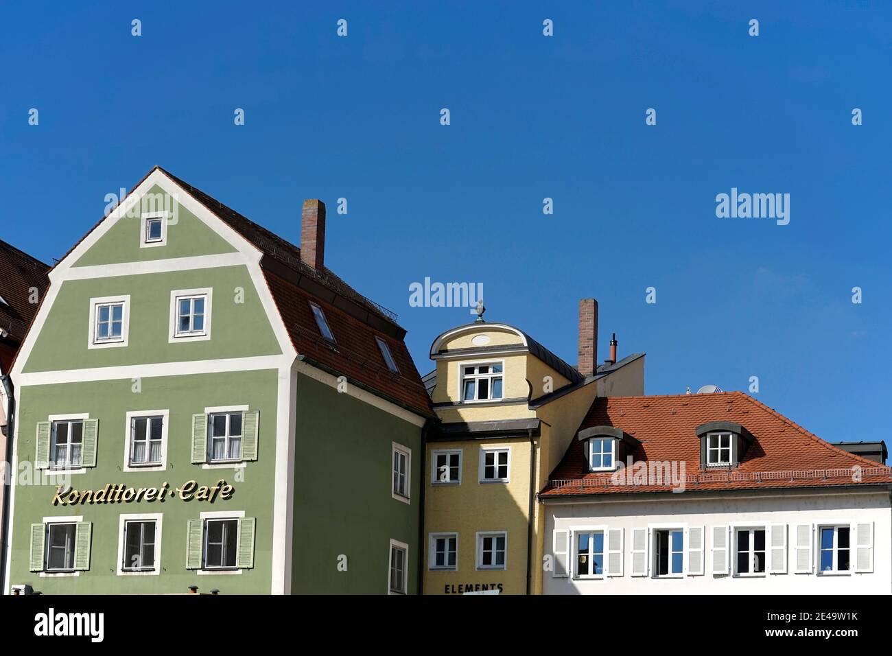 Deutschland, Bayern, Oberpfalz, Regensburg, Bürgerhäuser, Fassaden Stock Photo