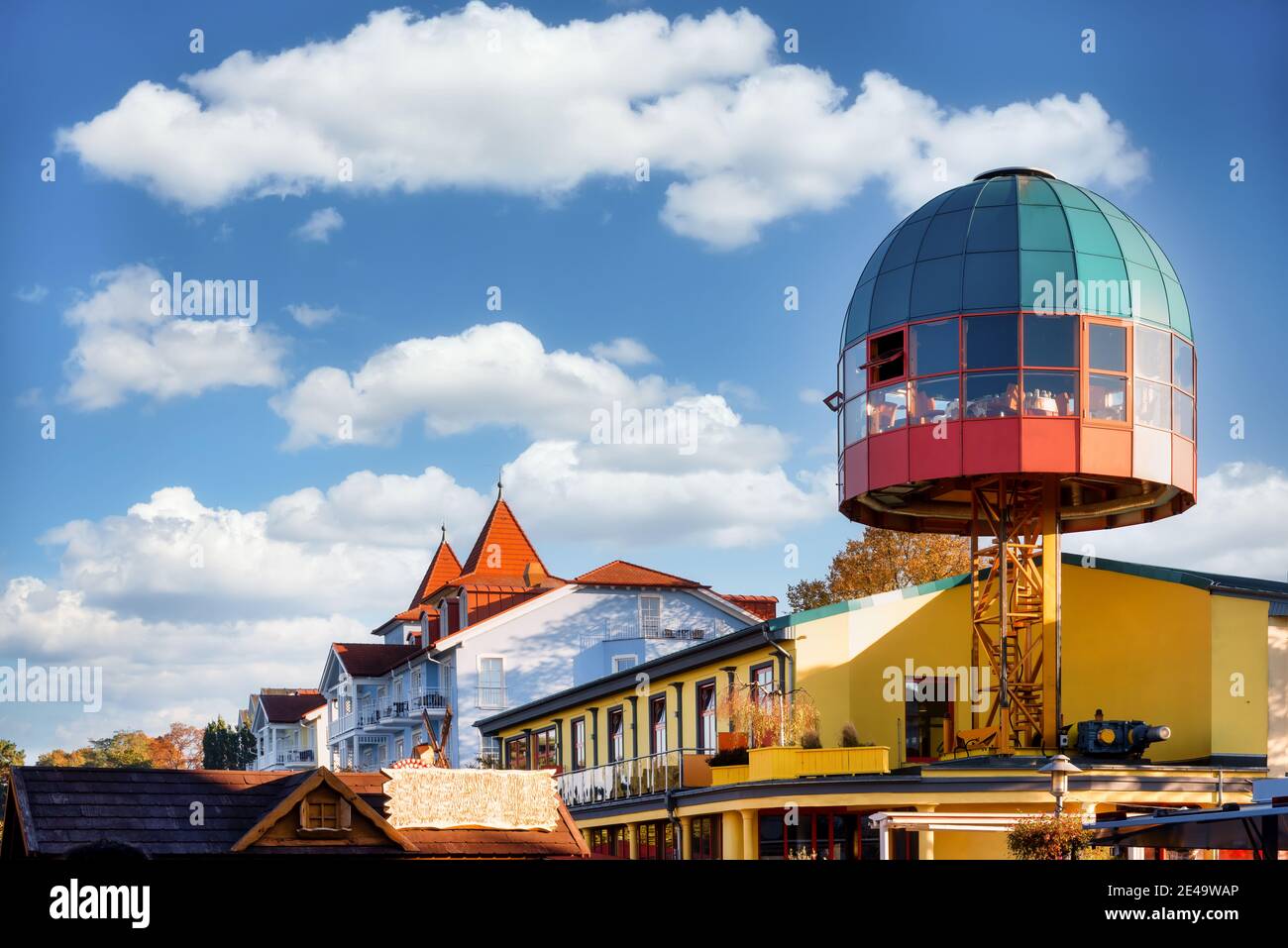 Beautiful buildings near the beach of Zinnowitz, Usedom, Germany Stock ...