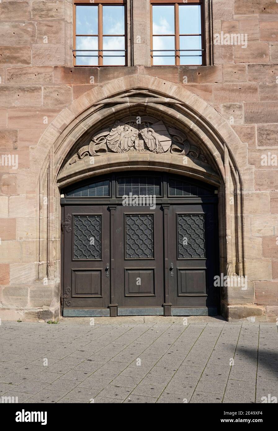 Deutschland, Bayern, Mittelfranken, Nürnberg, historische Haustür Stock Photo