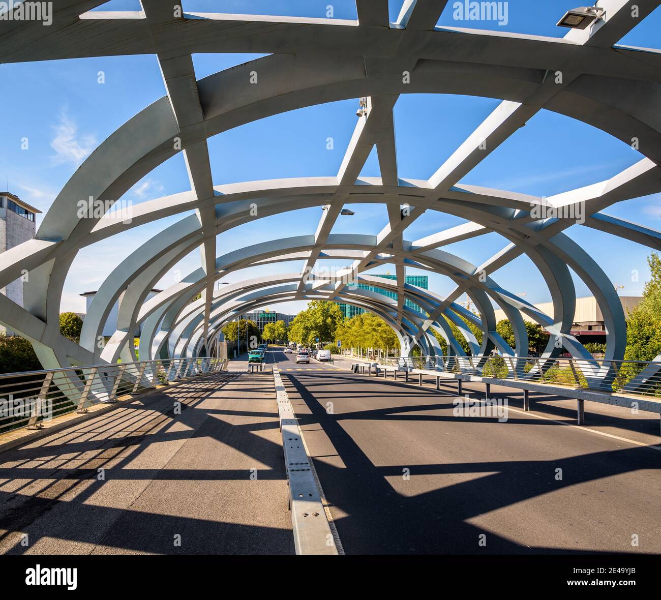 The Hans Wilsdorf bridge on the Arve river in Geneva. Stock Photo