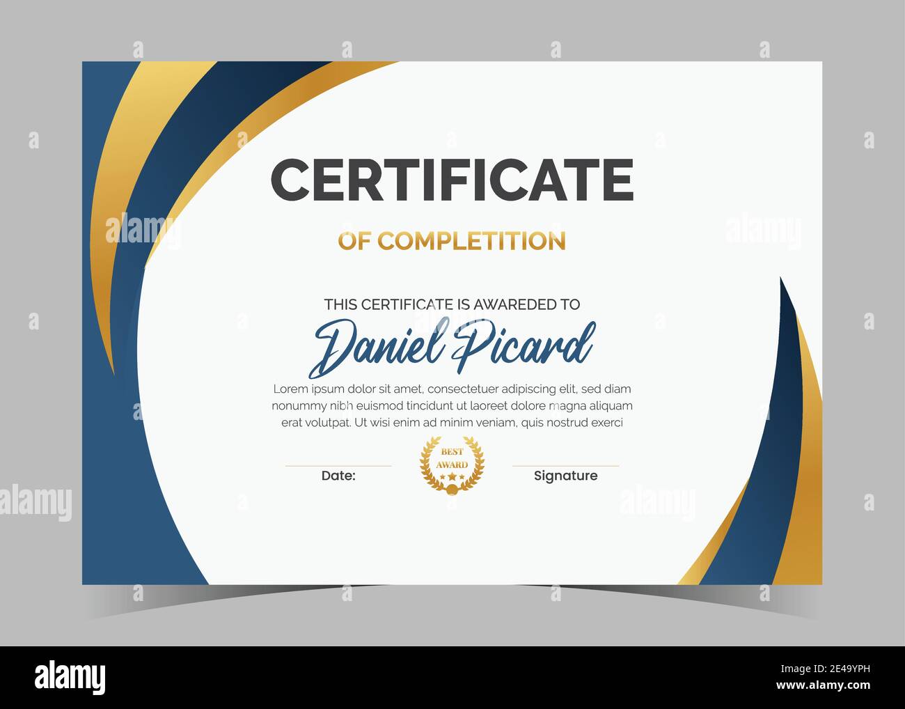 Certificate template in elegant black colors. Certificate of Inside Professional Award Certificate Template