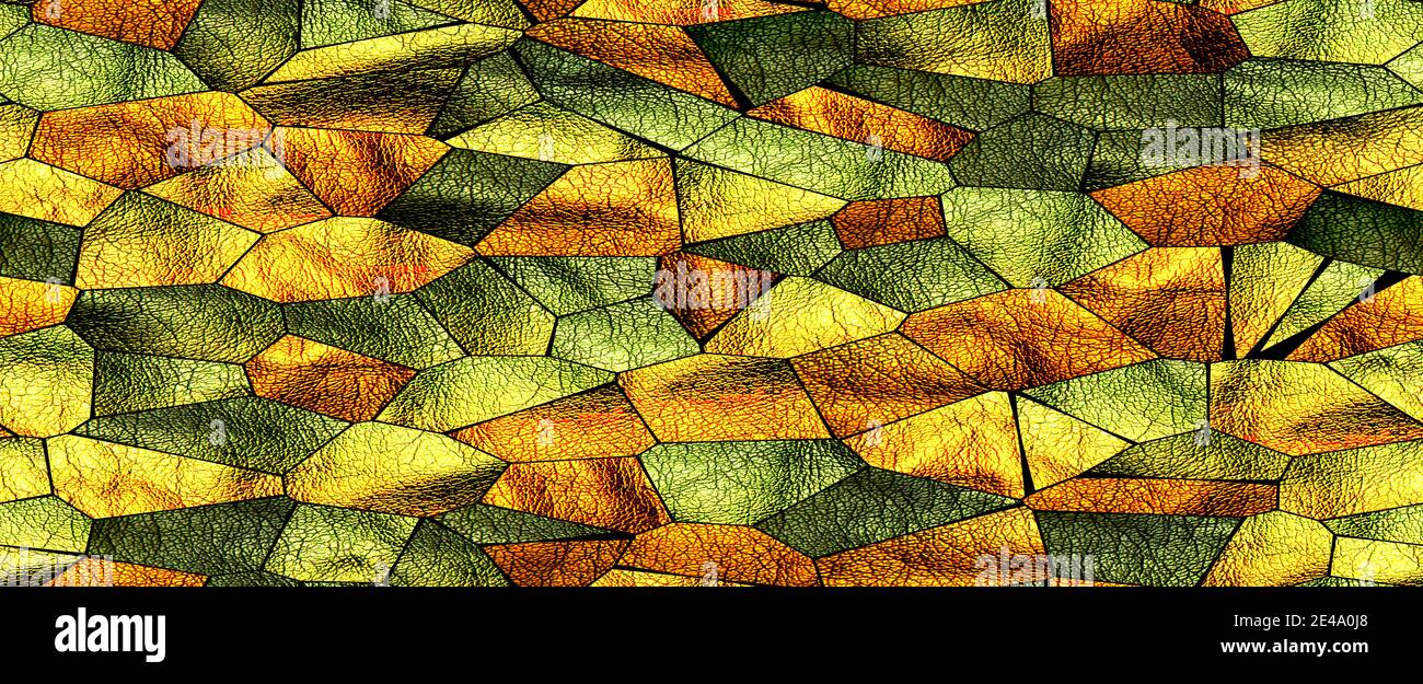 Abstract yellow green background with soft bright gold center glowing with light colors and dark blue green border with blurred mottled texture Stock Photo